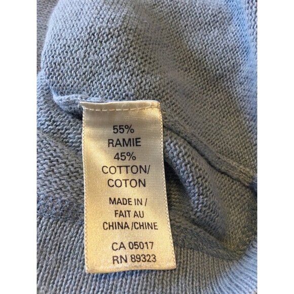 Roots Canada Athletic Dept Ramie Cotton Knit Jumper Sweater Blue Large - Picture 6 of 8
